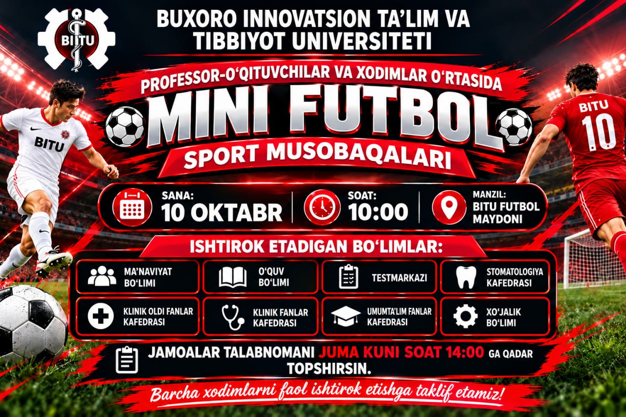 Professor-o'qituvchilar hamda xodimlar o'rtasida MINI FUTBOL musobaqasi